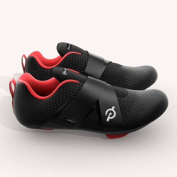 Peloton Altos Cycling Shoes Black Red Mens 13 Delta Cleats‎ Bike EUC